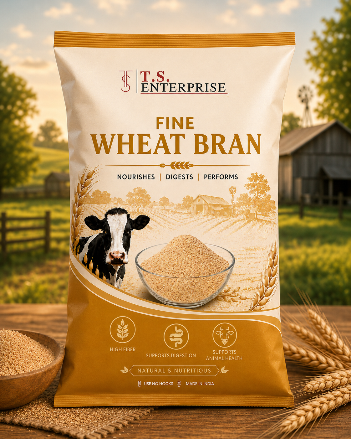 Fine Wheat Bran cattle feed pack